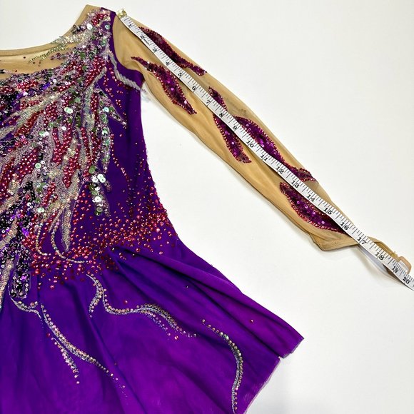 New Figure Skating Dress Size 10 (5~8T) with Hair Scrunchies (120~130cm) - Picture 9 of 14